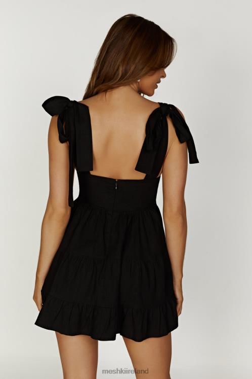 Meshki Aurelia Linen Mini Dress Clothing Black 6DX22212