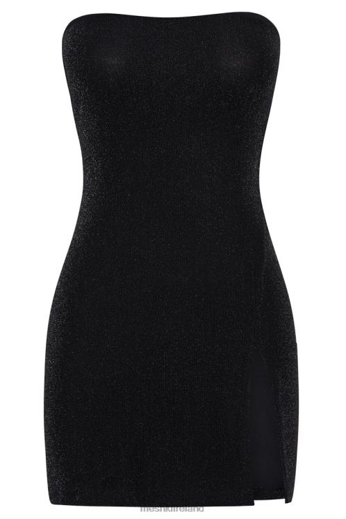 Meshki Aurelie Strapless Split Mini Dress Clothing Black 6DX22616