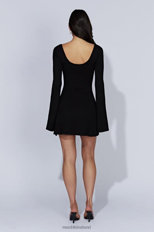 Meshki Birdie Long Sleeve Knit Mini Dress Clothing Black 6DX22426
