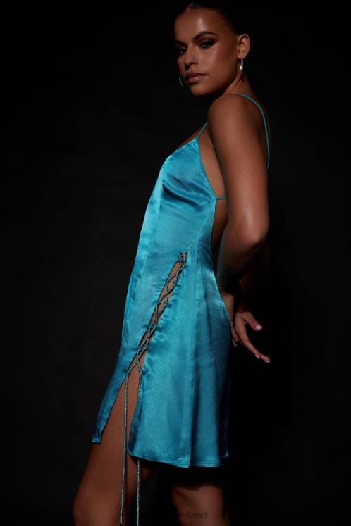 Meshki Briah Diamante Rope Mini Dress Clothing Cyan Blue 6DX22630