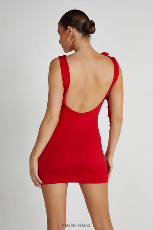 Meshki Bronte Backless Rose Mini Dress Clothing Red 6DX22138