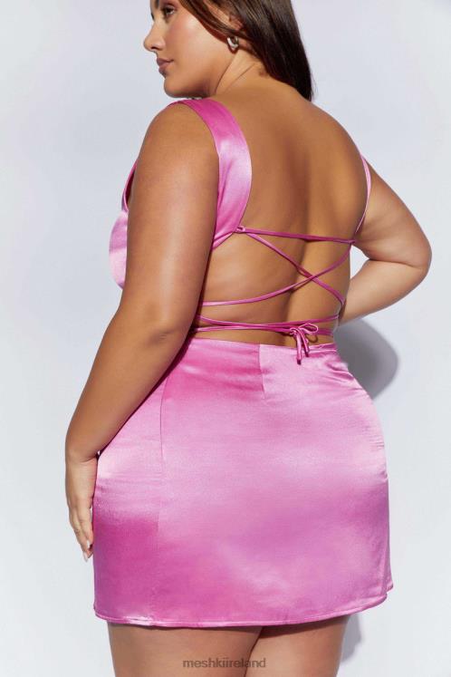Meshki Carina Tie Back Mini Slip Dress Clothing Pink 6DX22448
