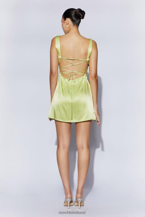 Meshki Carina Tie Back Mini Slip Dress Clothing Pistachio Green 6DX22723