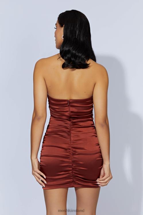 Meshki Corinne Ruched Mini Dress Clothing Cherry Chocolate 6DX22611