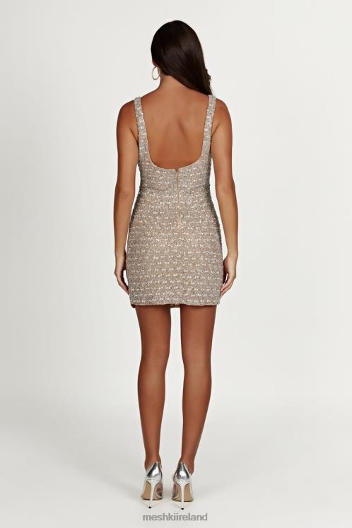 Meshki Elianna Embellished Mini Dress Clothing Silver 6DX22474