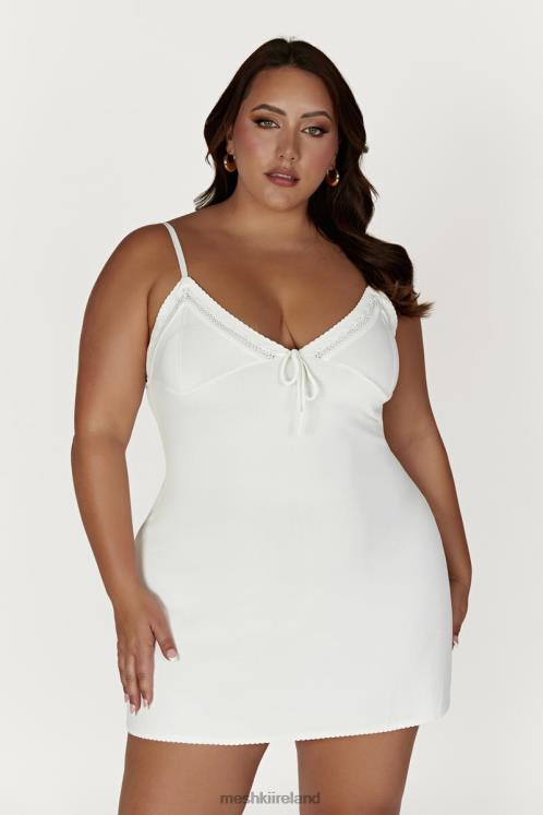 Meshki Ellis Pointelle Knit Mini Dress Clothing White 6DX22247