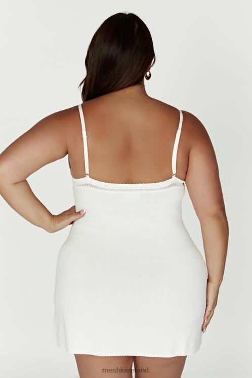 Meshki Ellis Pointelle Knit Mini Dress Clothing White 6DX22247