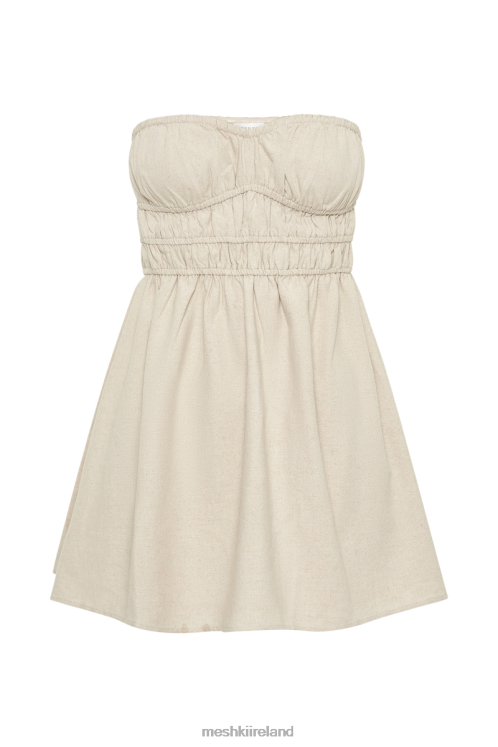 Meshki Eloise Strapless Linen Mini Dress Clothing Natural 6DX22408