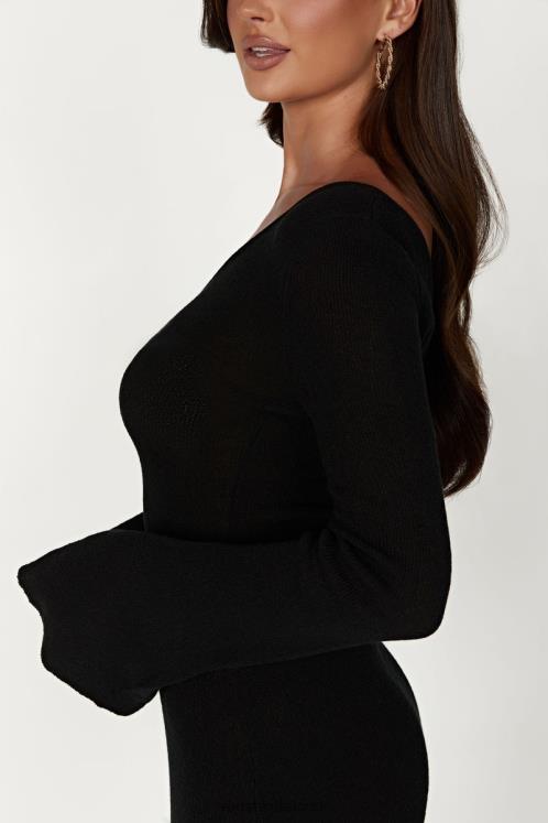 Meshki Ember Dry Handle Knit Mini Dress Clothing Black 6DX22365