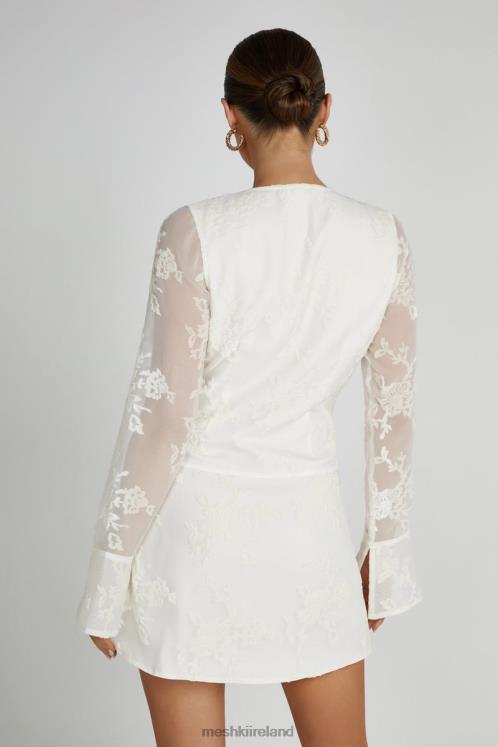 Meshki Emory Burnout Velvet Dress Clothing White 6DX22270