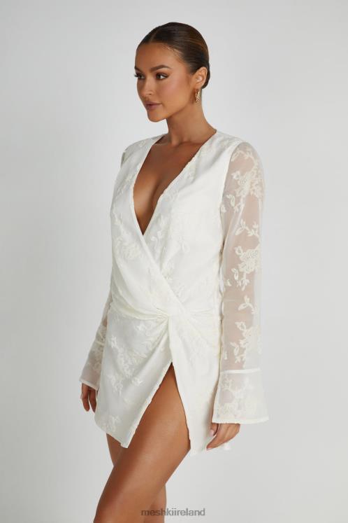 Meshki Emory Burnout Velvet Dress Clothing White 6DX22270