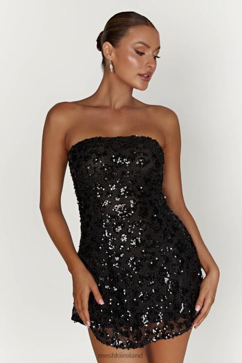 Meshki Everleigh Strapless Sequin Mini Dress Clothing Black 6DX22221