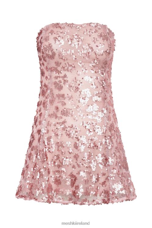 Meshki Everleigh Strapless Sequin Mini Dress Clothing Blush Pink 6DX22557