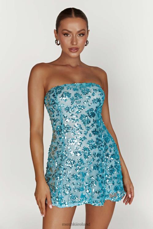 Meshki Everleigh Strapless Sequin Mini Dress Clothing Powder Blue 6DX22278