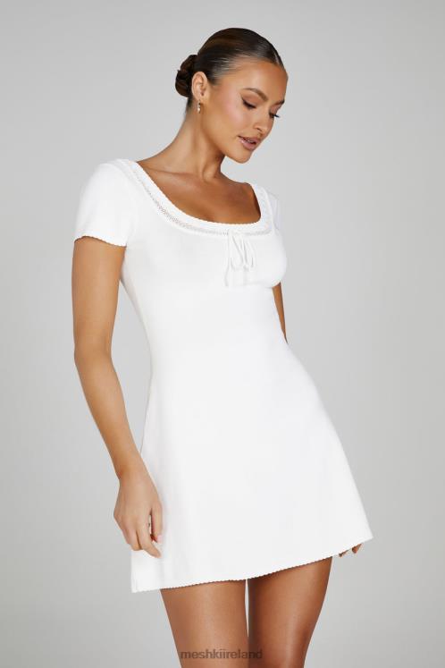 Meshki Georgia Pointelle Knit Mini Dress Clothing White 6DX2281