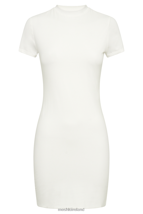 Meshki Halston Short Sleeve Mini Dress Clothing White 6DX22230