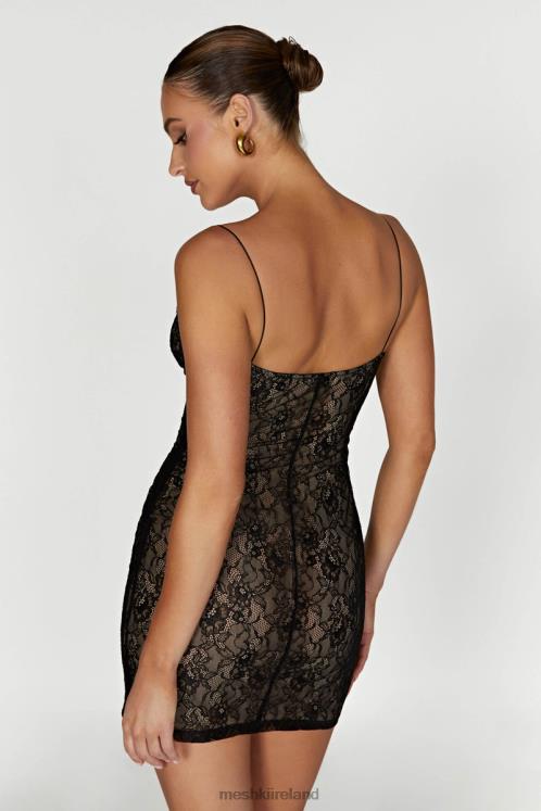 Meshki Juliet Lace Mini Dress Clothing Black 6DX22342