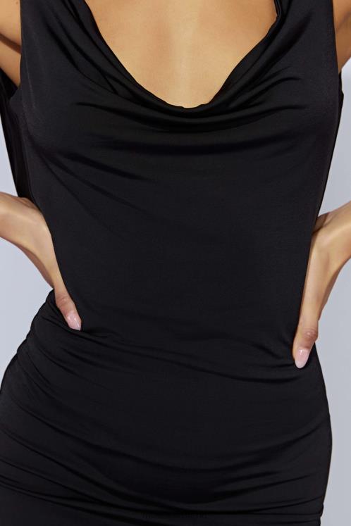 Meshki Juliette Cowl Mini Dress Clothing Black 6DX22562