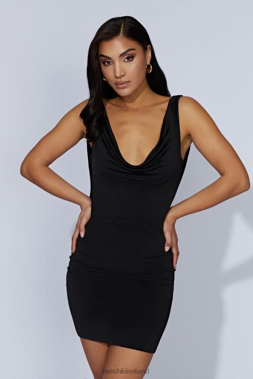 Meshki Juliette Cowl Mini Dress Clothing Black 6DX22562