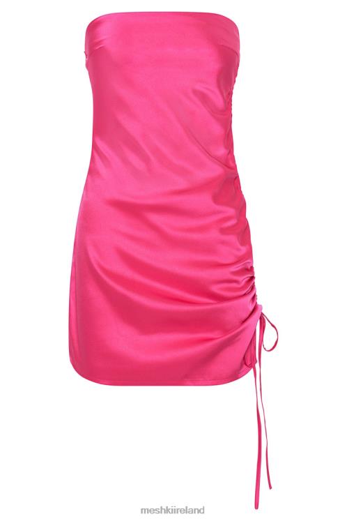 Meshki Katia Strapless Ruched Side Mini Dress Clothing Fuchsia 6DX22682