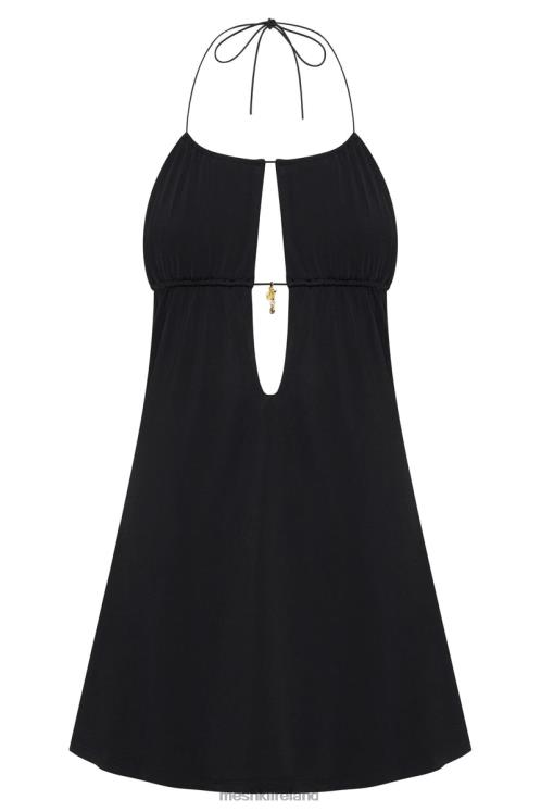 Meshki Kehlani Halter Mini Dress Clothing Black 6DX22610