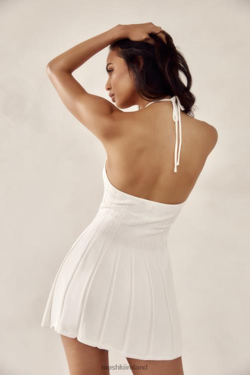Meshki Koa Halter Neck Knit Mini Dress Clothing White 6DX22524