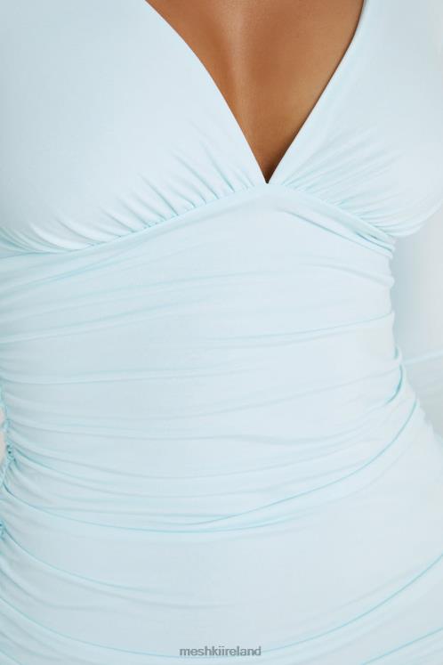 Meshki Leanne Jersey Gathered Mini Dress Clothing Arctic Blue 6DX22215