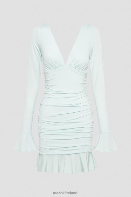 Meshki Leanne Jersey Gathered Mini Dress Clothing Arctic Blue 6DX22215