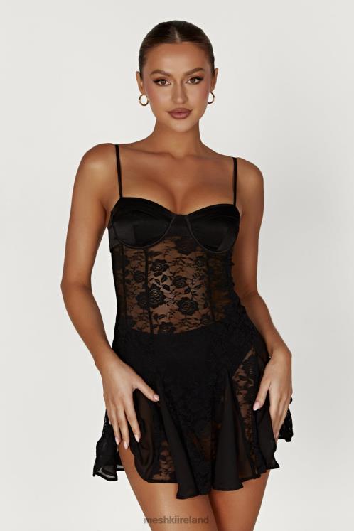 Meshki Lolita Lace Mini Dress Clothing Black 6DX22411