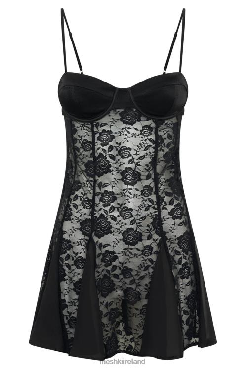 Meshki Lolita Lace Mini Dress Clothing Black 6DX22411