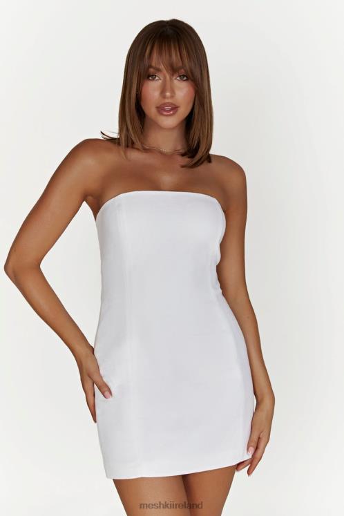 Meshki Maci Linen Mini Dress Clothing White 6DX22619