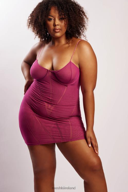 Meshki Mapel Panelled Mesh Mini Dress Clothing Violet 6DX22724