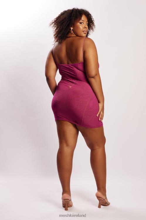 Meshki Mapel Panelled Mesh Mini Dress Clothing Violet 6DX22724