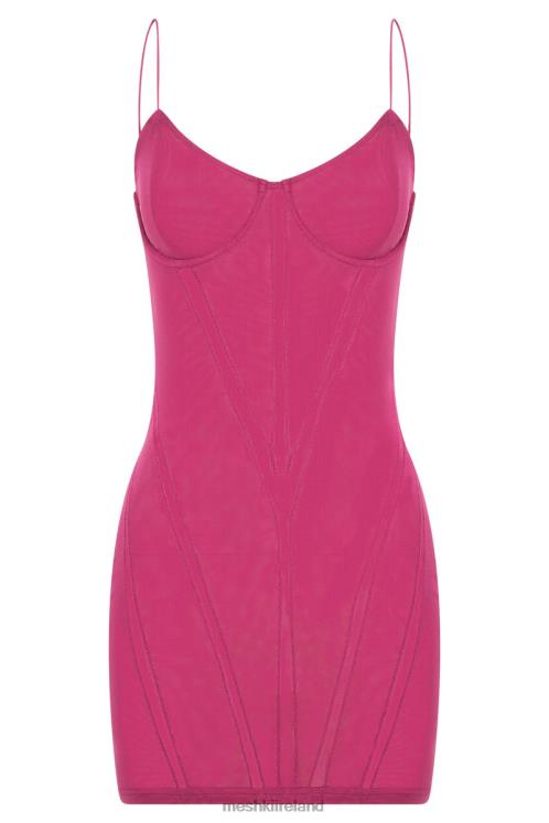 Meshki Mapel Panelled Mesh Mini Dress Clothing Violet 6DX22724