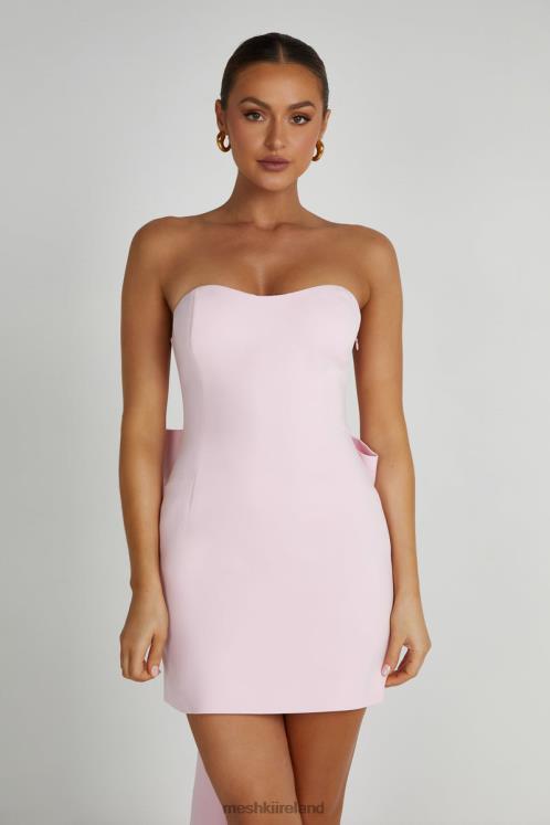 Meshki Meredith Strapless Bow Mini Dress Clothing Blush Pink 6DX22112