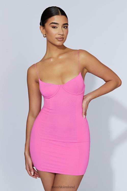 Meshki Misty Contour Mini Dress Clothing Bubblegum Pink 6DX22281
