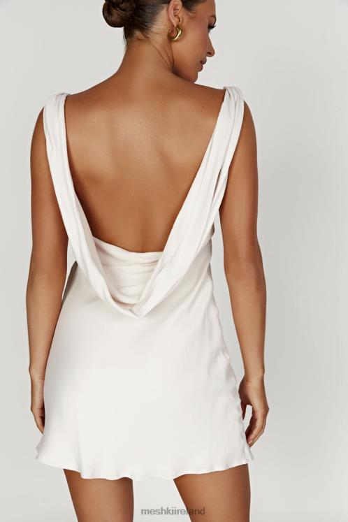 Meshki Nadia Satin Mini Dress With Cowl Back Clothing Beige 6DX22405