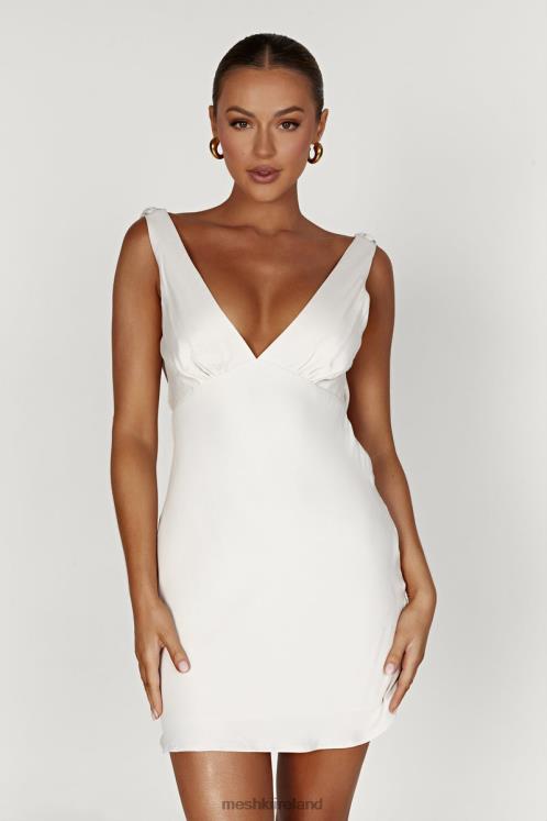 Meshki Nadia Satin Mini Dress With Cowl Back Clothing Beige 6DX22405