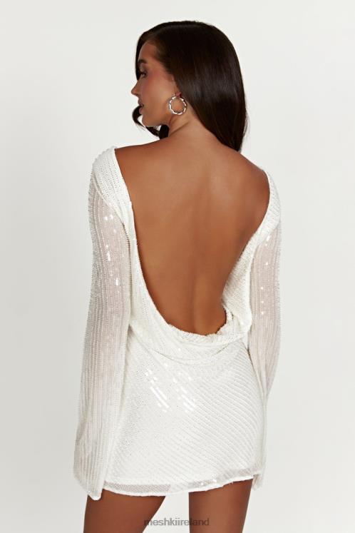 Meshki Nala Sequin Mini Dress Clothing White 6DX22123