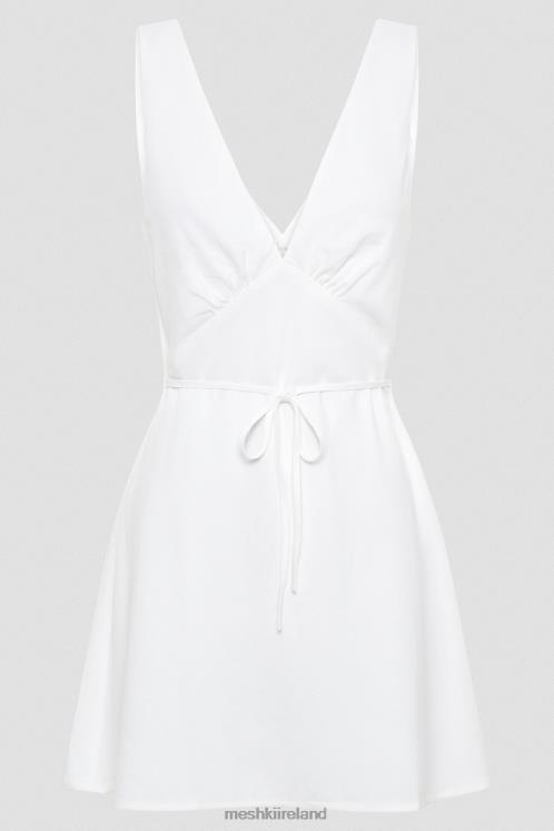 Meshki Nessa Linen Mini Dress Clothing White 6DX22339