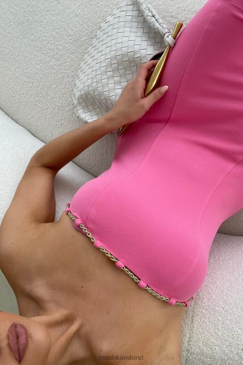 Meshki Noelle Chain Mini Dress Clothing Bubblegum Pink 6DX22607