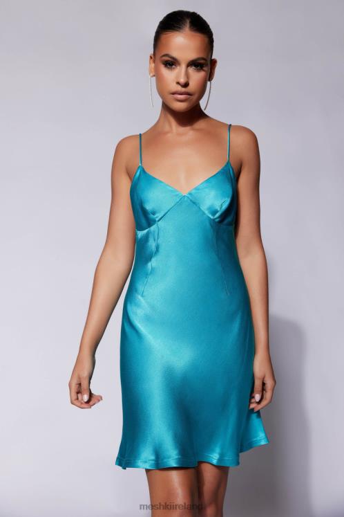 Meshki Porter Mini Slip Dress Clothing Cyan Blue 6DX22680