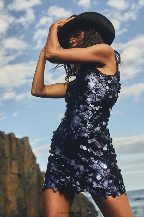 Meshki Romilly Sequin Mini Dress Clothing Midnight Navy 6DX22389