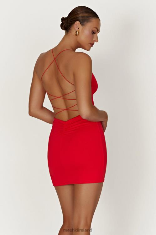 Meshki Sabine Recycled Nylon Mini Backless Dress Clothing Red 6DX22148