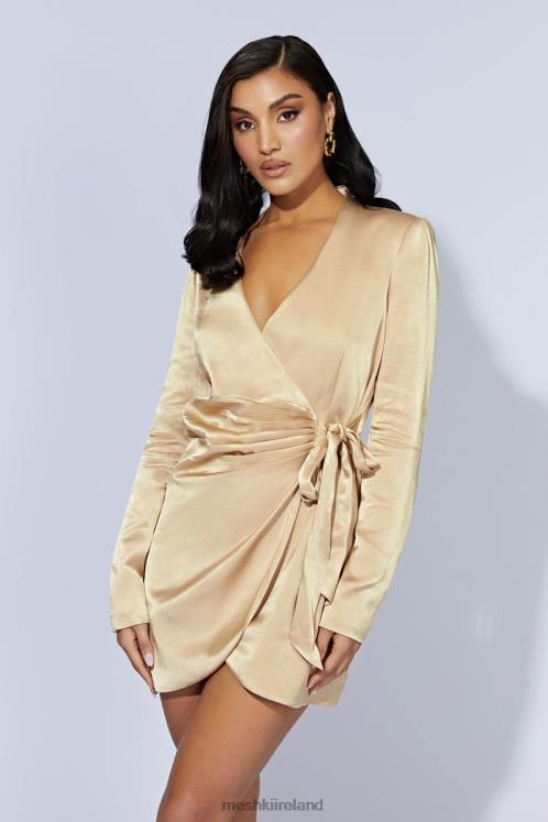 Meshki Saira Tie Up Mini Dress Clothing Wheat 6DX22655