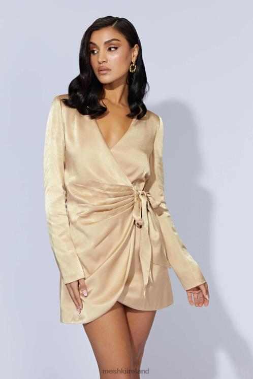 Meshki Saira Tie Up Mini Dress Clothing Wheat 6DX22655