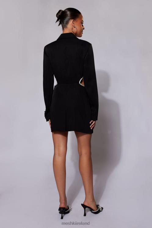 Meshki Shyann Diamante Cut Out Blazer Dress Clothing Black 6DX22384