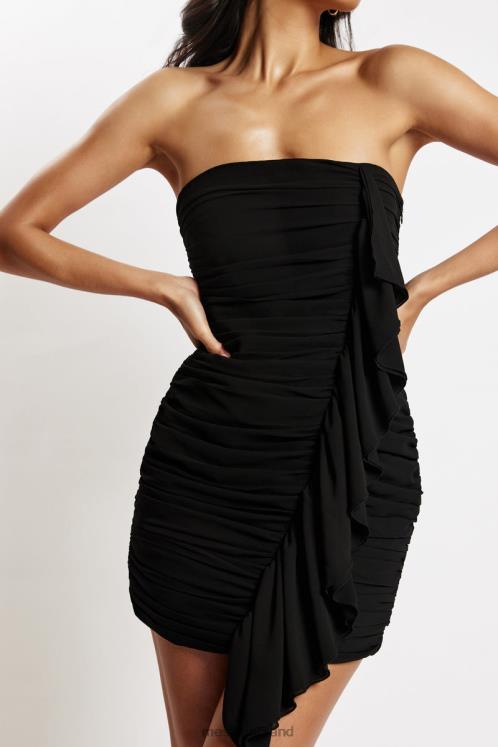 Meshki Suzanna Ruched Mini Dress Clothing Black 6DX22670
