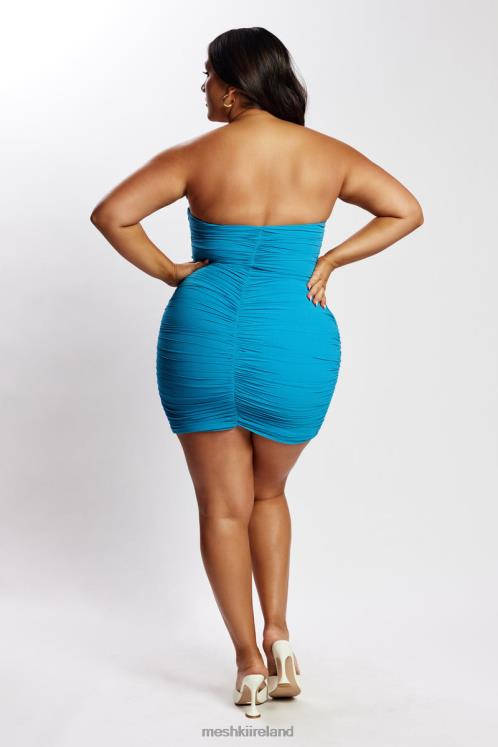 Meshki Suzanna Ruched Mini Dress Clothing Marine Blue 6DX22674