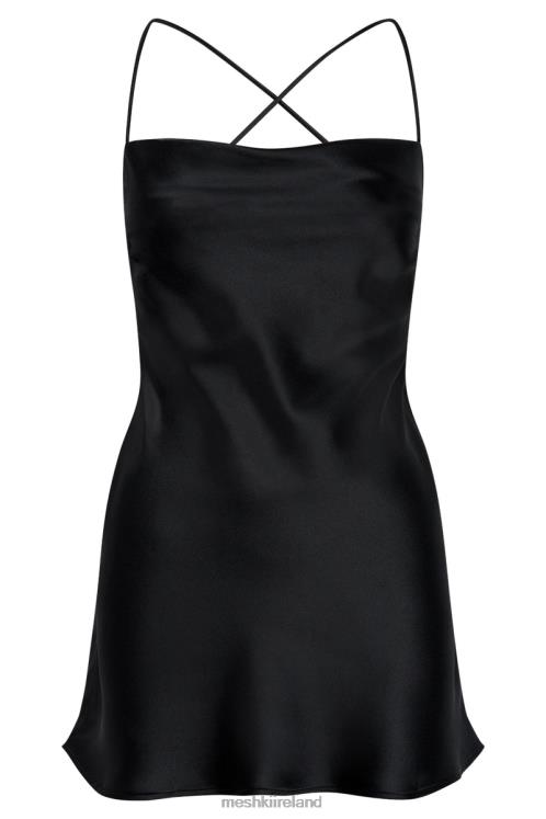 Meshki Sydney Mini Satin Dress Clothing Black 6DX22378
